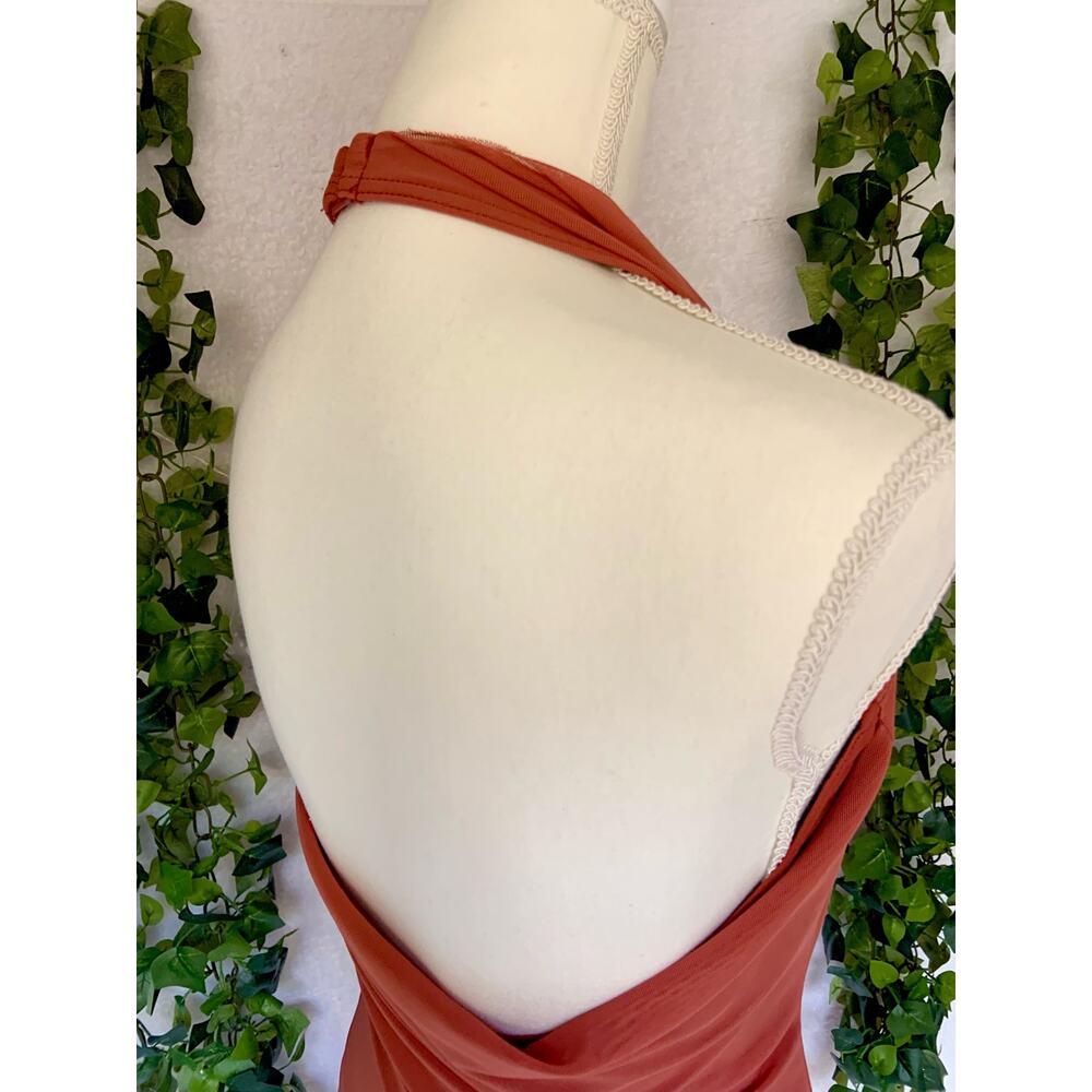 Balera Dance Orange Sheer Mini Dress with Underneath Leotard Women's SZ Small - Picture 6 of 11